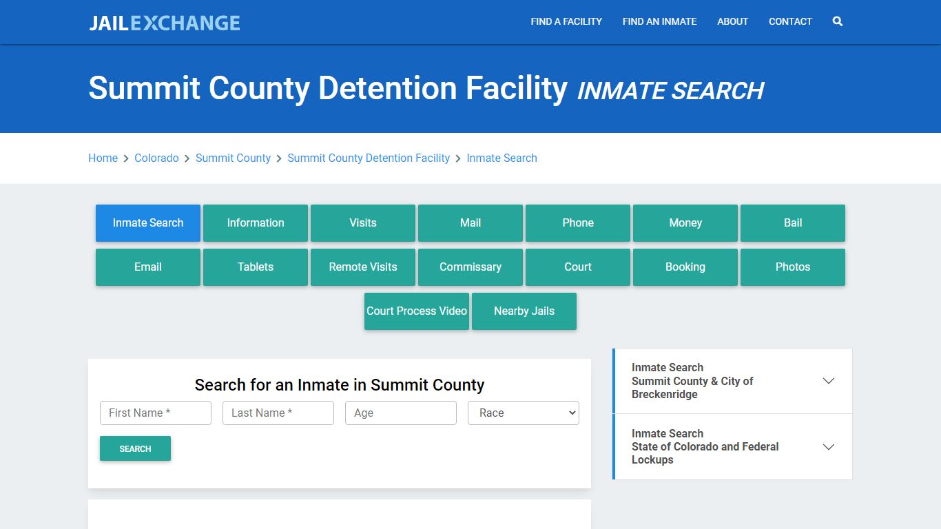 Summit County Detention Facility Inmate Search - Jail Exchange